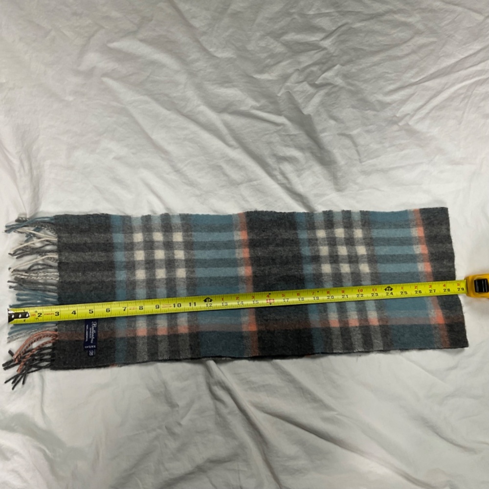 100% Lambswool Tartan Scarf Ballantrae Edinburgh Blue and Grey - Picture 5 of 8
